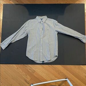 Polo Ralph Lauren Kids Blue and White Striped Button Down Shirt